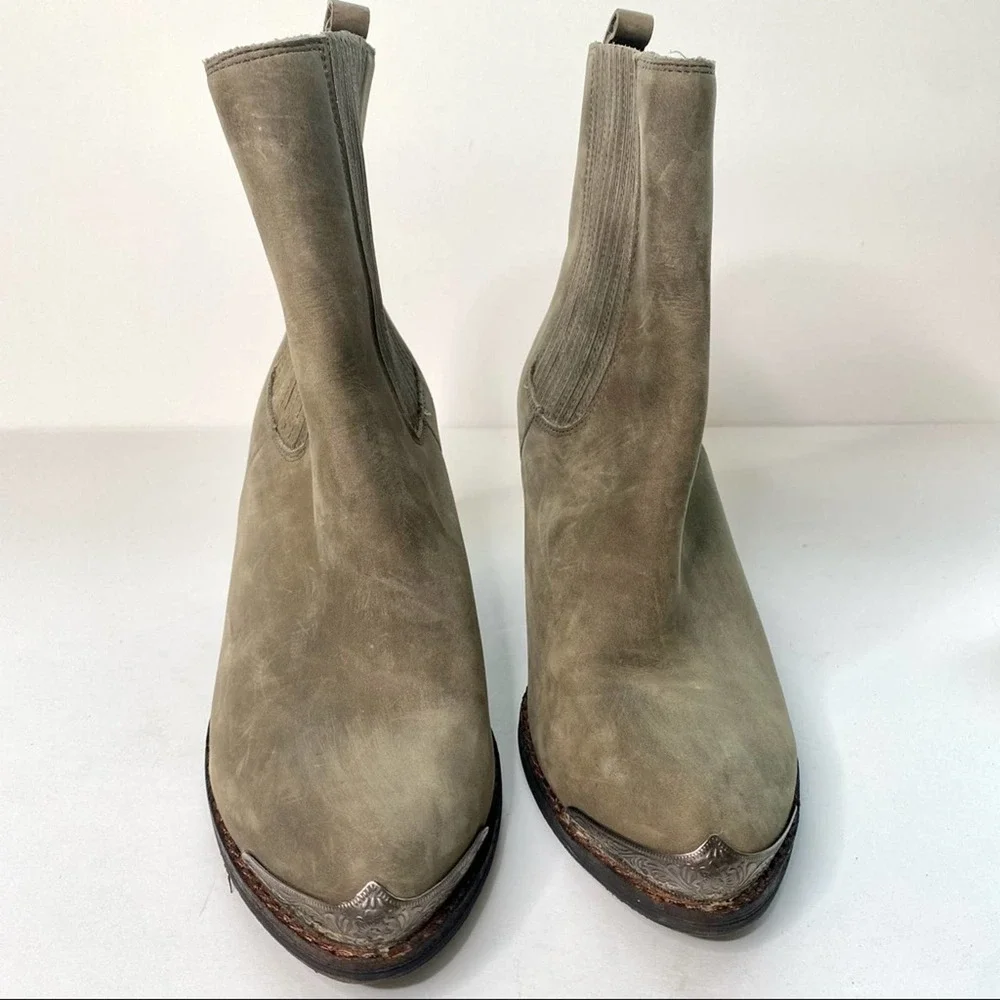 Jeffrey Campbell Bentley 2 Western Leather Bootie Gray - Picture 5 of 5